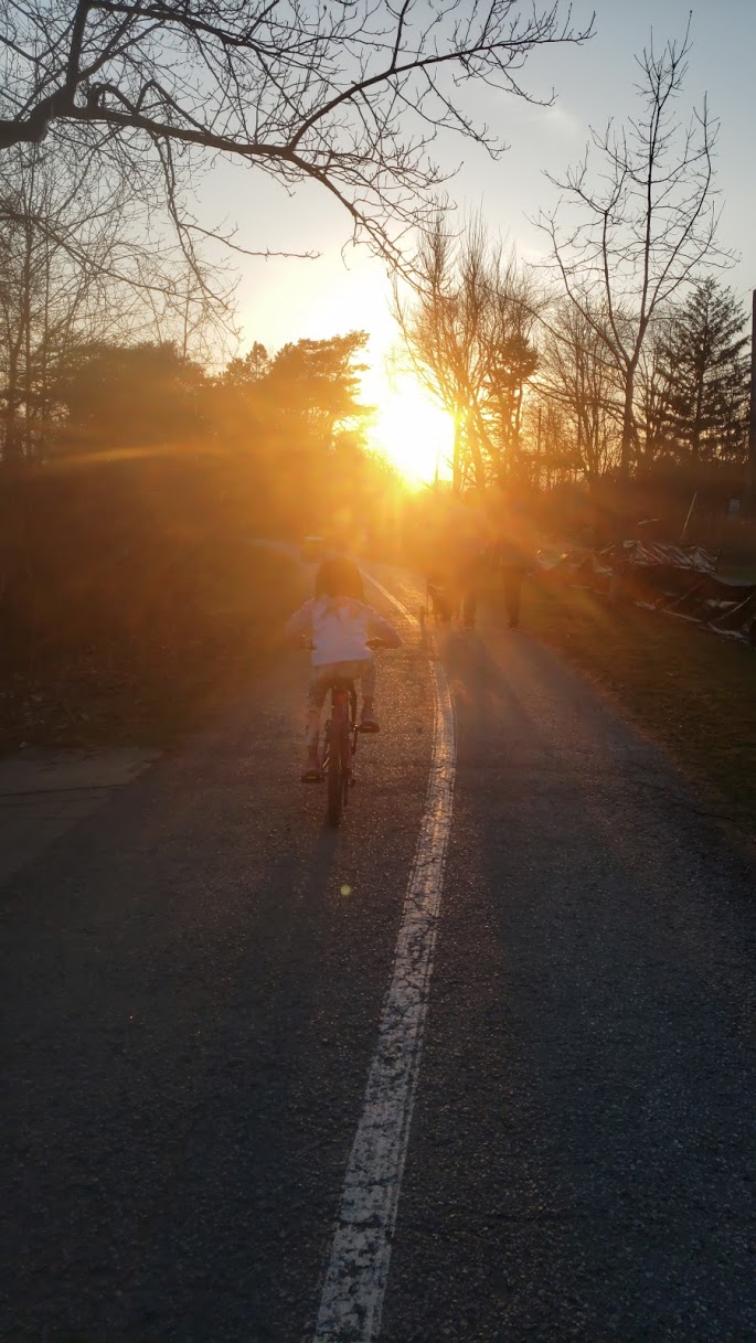 Colourful conversations by the lake - Riding into sunset